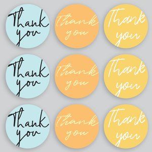 75 Thank You Stickers Pack GLOSSY